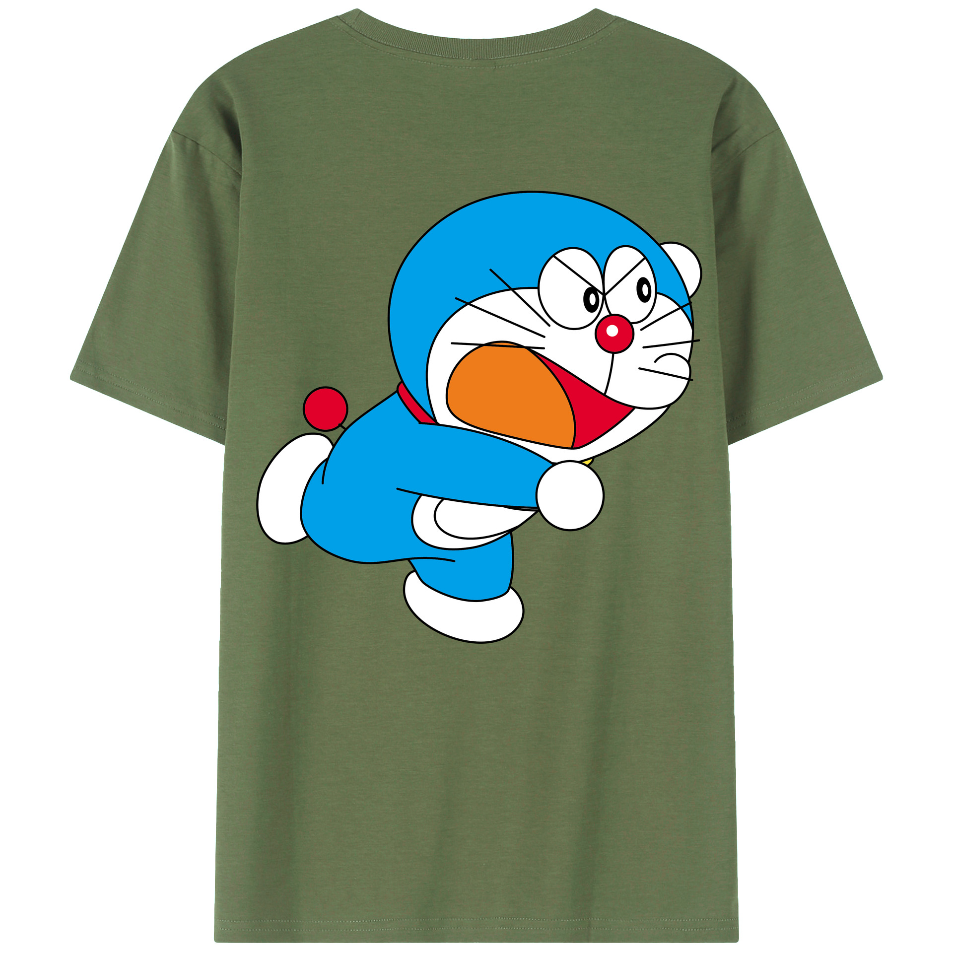 （画像用） ドラえもん Doraemon 綿100％ メンズ半袖Tシャツ（バックプリント） 通気性